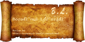 Bozsányi László névjegykártya